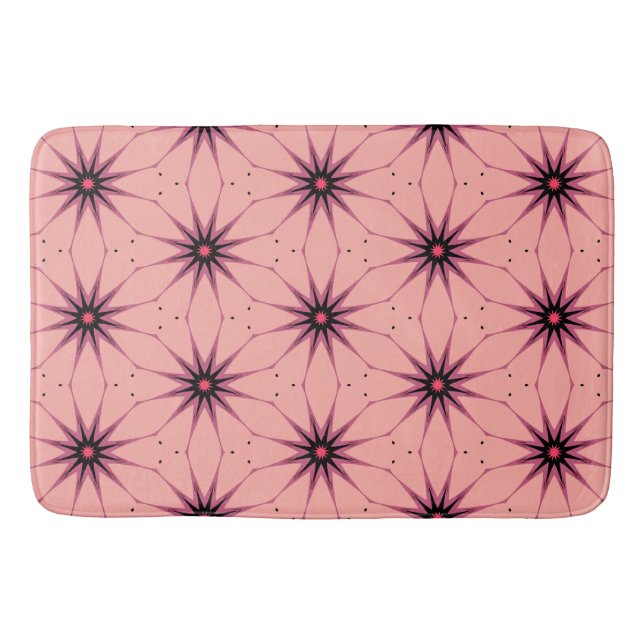 Tapis De Bain Lampe Motif géométrique rose Starburst (Devant)