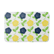 Lancer floral d'art folklorique en bleu marine et