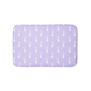 Tapis De Bain Lapin à motif couleur pastel sur fond bleu pour an