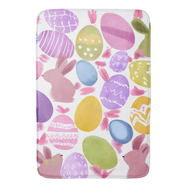 Tapis De Bain lapin avec oeufs de pâques (devant Vertical)