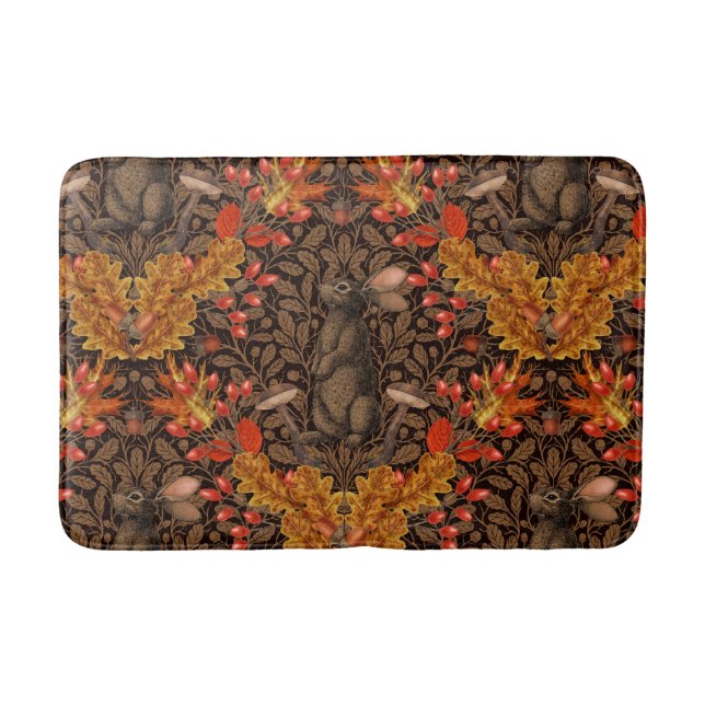Tapis De Bain Lapin d'automne sur brun (Devant)