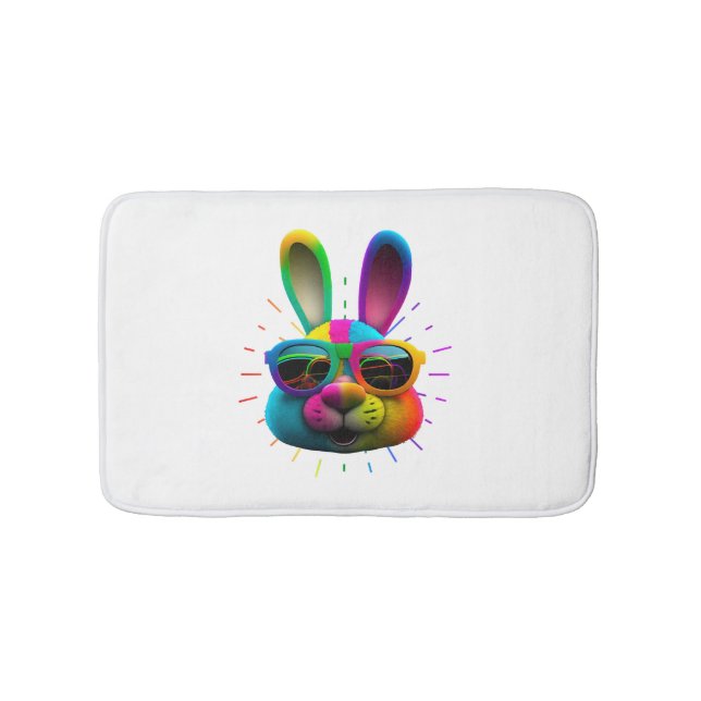 Tapis De Bain Lapin face Cool de Pâques lapin avec lunettes (Devant)