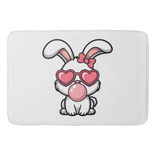 Tapis De Bain Lapin Kawaii joueur avec bulle de Bubble Gum