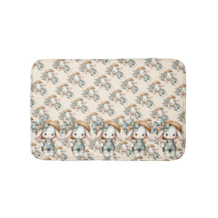 Tapis De Bain Lapin mignon dans les couloirs avec Casquette pail