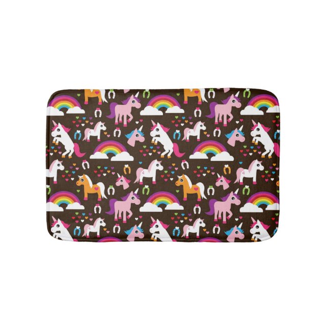 Tapis De Bain l'arc-en-ciel de licorne badine le cheval (Devant)