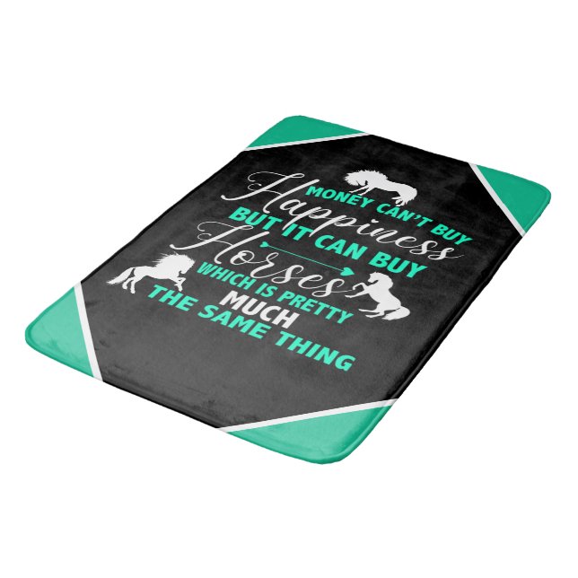 Tapis De Bain L'argent peut acheter Cheval Mint Green (Angle)
