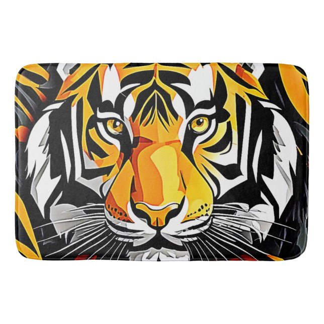 Tapis De Bain L'art Abstrait du tigre (Devant)