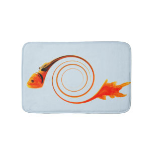Tapis De Bain L'art Abstrait moderne du poisson rouge