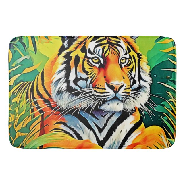 Tapis De Bain L'art du tigre tropical (Devant)