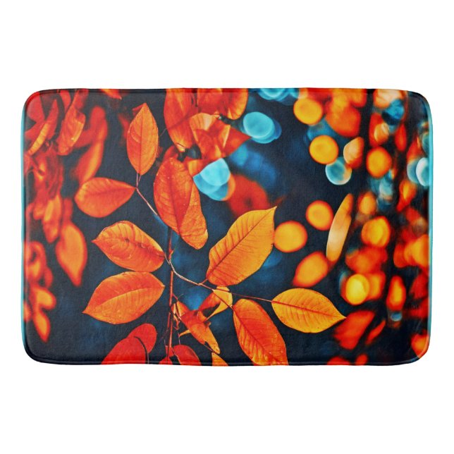 Tapis De Bain L'art Feuille orange vif (Devant)