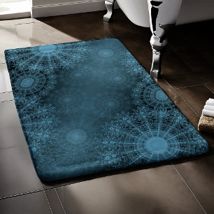 Tapis De Bain L'art floral étincelant de l'Egée dans le ciel noc