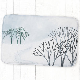Tapis De Bain L'Art Paysager De Neige D'Hiver