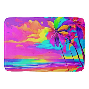 Tapis De Bain L'art tropical vibrant