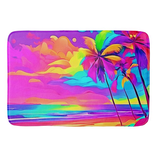 Tapis De Bain L'art tropical vibrant (Devant)
