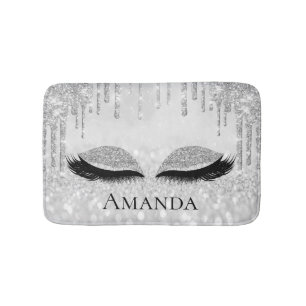 Tapis De Bain Lashes Silver Grey Eyes Lashes Nom de la Parties s