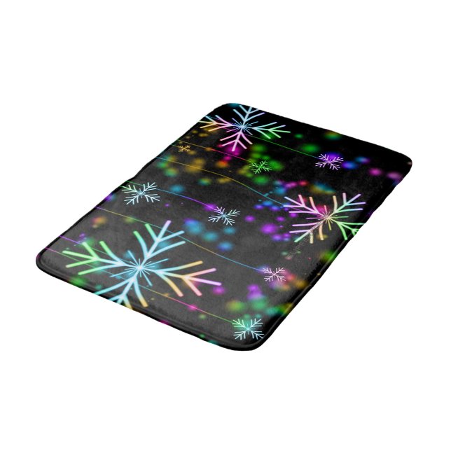 Tapis De Bain L'atmosphère festive et animée de Noël de Slippery (Angle)
