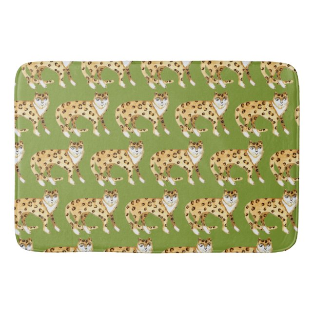 Tapis De Bain Laughing Leopards Smiling Cats Motif Avocado (Devant)