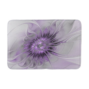 Tapis De Bain Lavande Fleur Dream Moderne Abstrait Fractal Art
