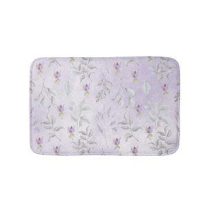 Tapis De Bain Lavender Chic Floral Feuille Motif