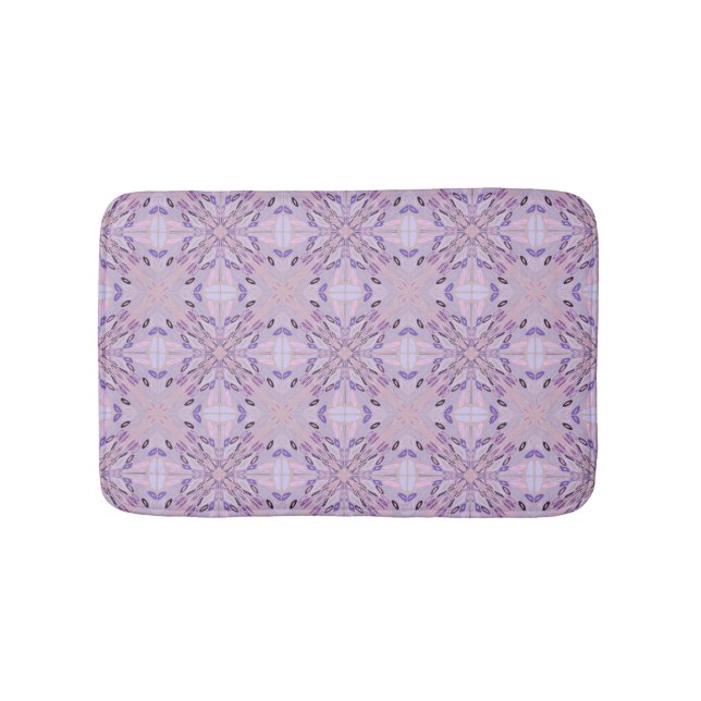 Tapis De Bain Lavender Mauve rose violet géométrique Art Abstrai (Devant)