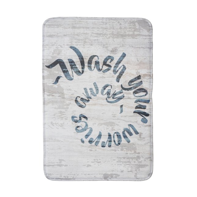 Tapis De Bain Lavez Vos Inquiétudes Rustique Bohème (Devant (Vertical))