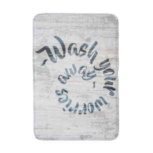 Tapis De Bain Lavez-vous vos soucis à Boho rustique