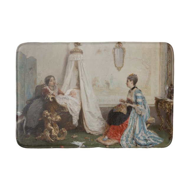 Tapis De Bain Le bébé dort (par Gerolamo Induno) (Devant)