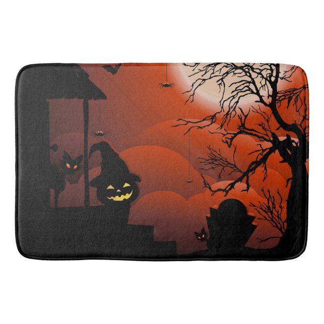 Tapis De Bain Le cauchemar de la lune sanglante d'Halloween (Devant)