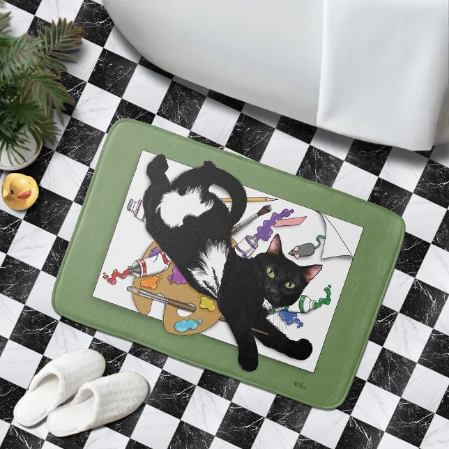 Tapis De Bain Le chat de l'artiste (Créateur téléchargé)