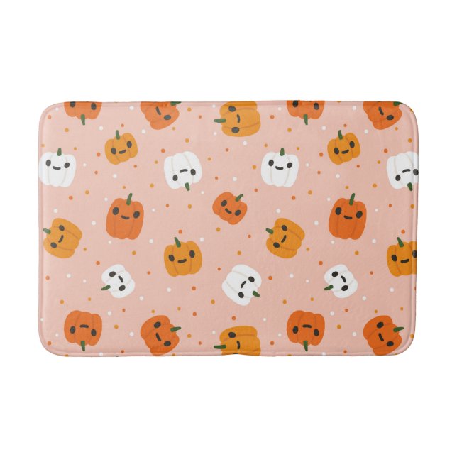 Tapis De Bain Le Citrouille Cute Kawaii fait face au Motif (Devant)