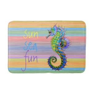Tapis De Bain Le coucher du soleil lumineux mignon colore
