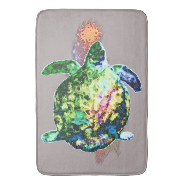 Tapis De Bain Le doigt de couleur cosmique (devant Vertical)