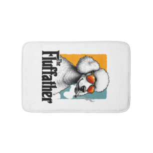 Tapis De Bain Le Fluffather Caniche Vintage Drôle de Chien Mafia