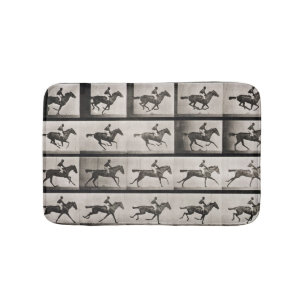 Tapis De Bain Le jockey sur un cheval galopant, plaquent 627 du