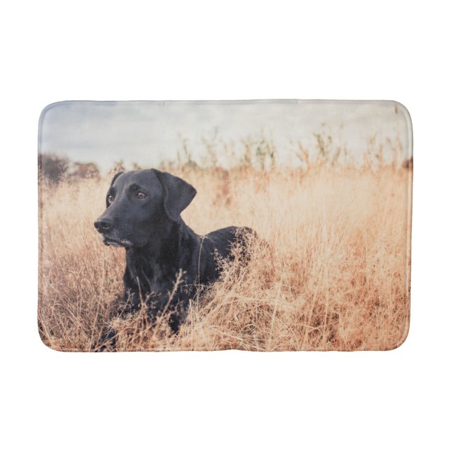 Tapis De Bain Le Labrador Noir En Graine Sèche (Devant)