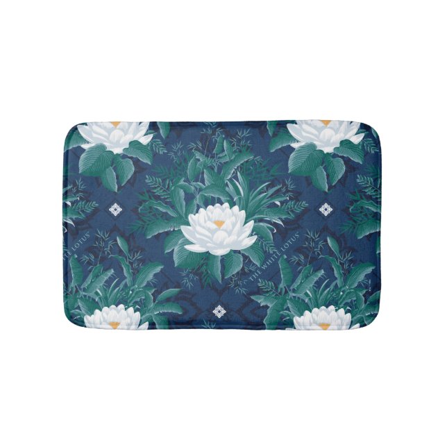 Tapis De Bain Le Motif blanc Lotus Midnight Lotus (Devant)