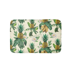 Tapis De Bain Le Motif blanc Lotus Pineapple Paradise