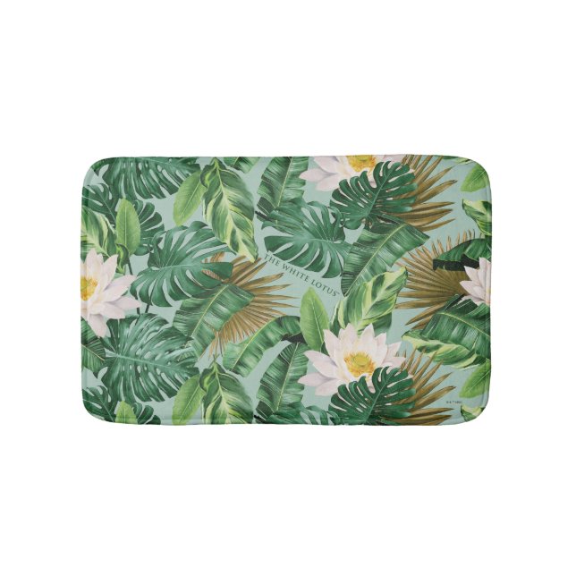 Tapis De Bain Le Motif blanc Lotus Tropical Canopy (Devant)