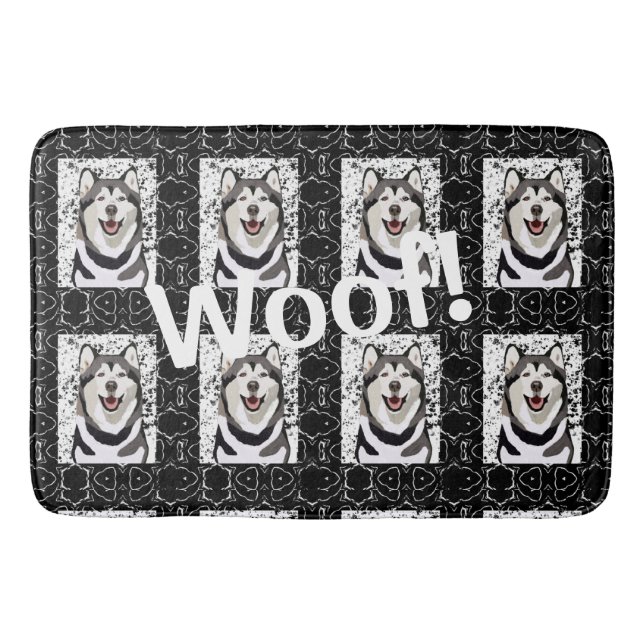 Tapis De Bain Le Motif Husky Pet ... Woof! (Devant)