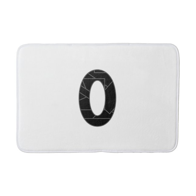 Tapis De Bain Le nombre zéro (0) en noir (Devant)