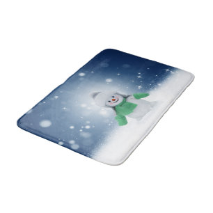 Tapis De Bain Le personnage de bonhomme de neige de Noël adorabl