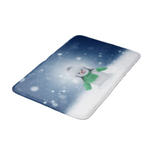 Tapis De Bain Le personnage de bonhomme de neige de Noël adorabl