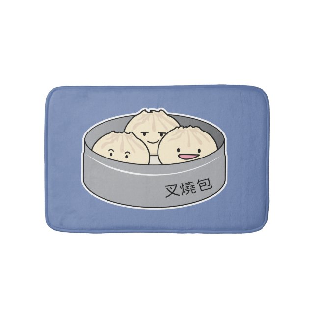 Tapis De Bain Le petit déjeuner chinois de dim sum de petit pain (Devant)