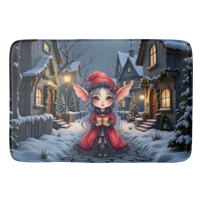 Tapis De Bain Le Petit Messager de Noël.  (Devant)