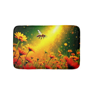 Tapis De Bain Le pollen doré des abeilles explose Joy Design