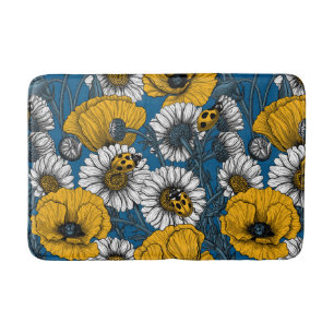 Tapis De Bain Le pré en jaune et bleu