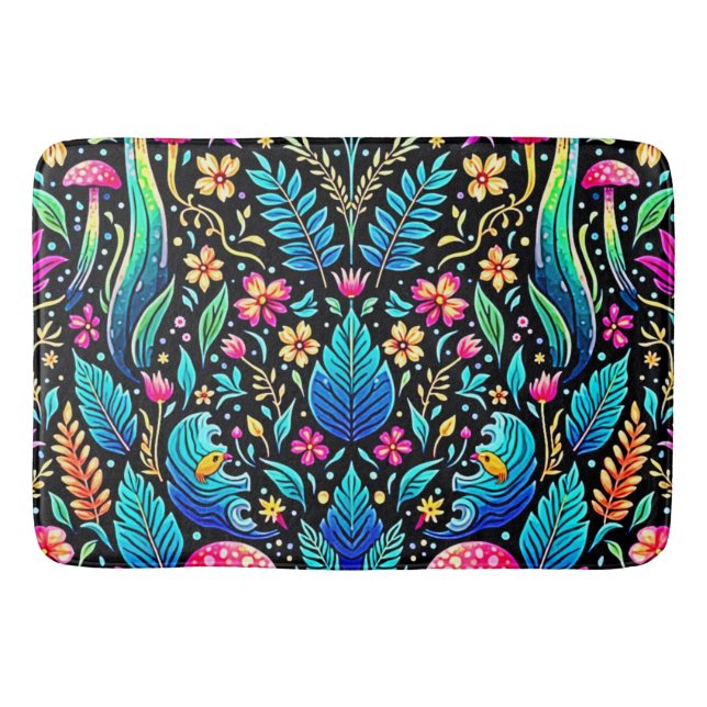Tapis De Bain Le rêve enchanté de la forêt de champignons (Devant)