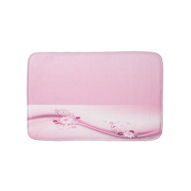 Tapis De Bain Le rose fleurit des vagues de n (Devant)
