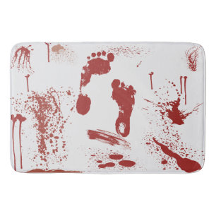 Tapis De Bain Le sang sanglant d'empreinte de pas a éclaboussé