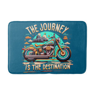 Tapis De Bain Le voyage est la destination : moto vintage